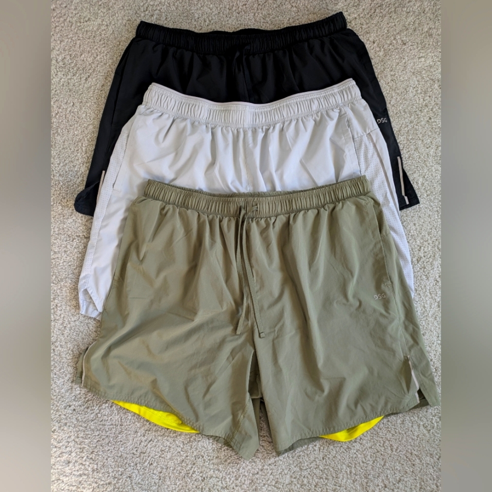 Men's Multi-Pack Shorts - Black, White, and Olive